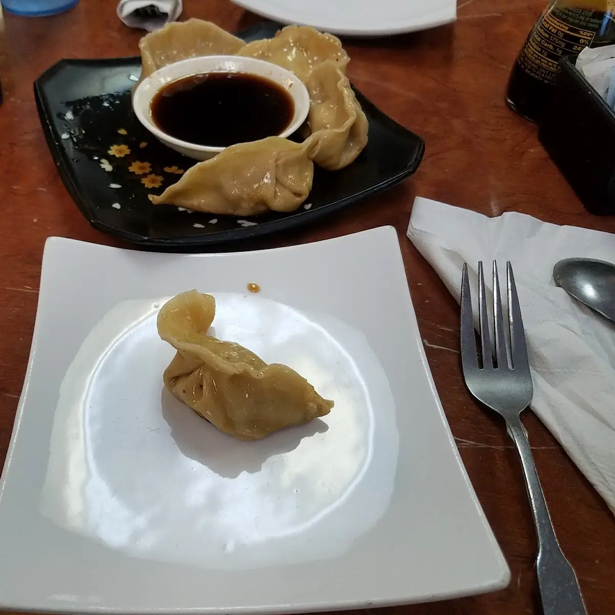 fried or steamed dumplings 黑鍋貼 白水餃 6pcs